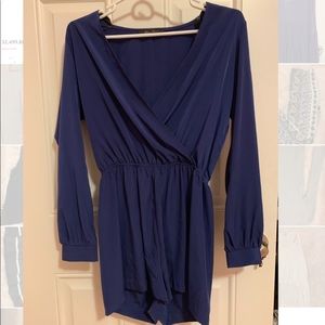 Dark blue long sleeve romper